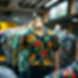 A vibrant display of various SNS shirt designs showcasing unique patterns and colors