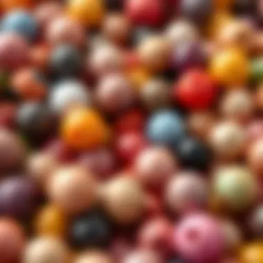 Colorful assortment of round beads showcasing variety