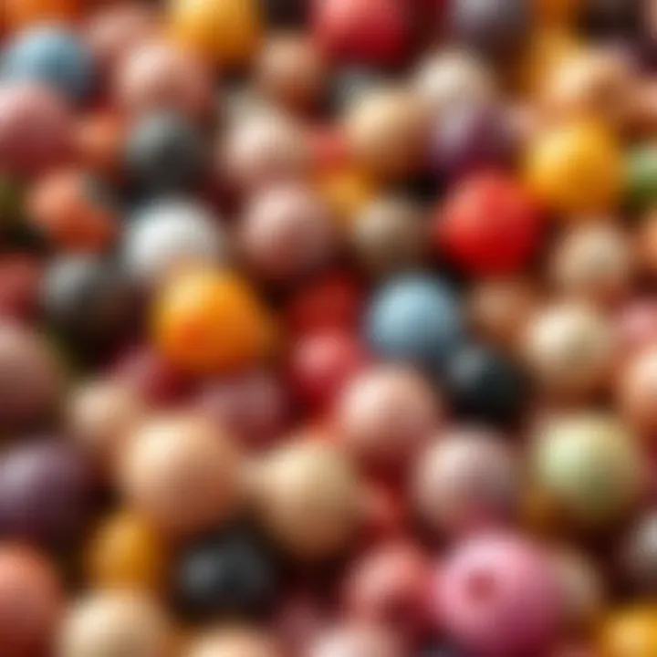 Colorful assortment of round beads showcasing variety