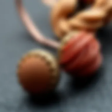 Textural Details of Rubber Stud Earrings Close-up of rubber stud earrings showcasing texture