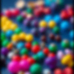 Colorful rubber stud earrings displayed artistically