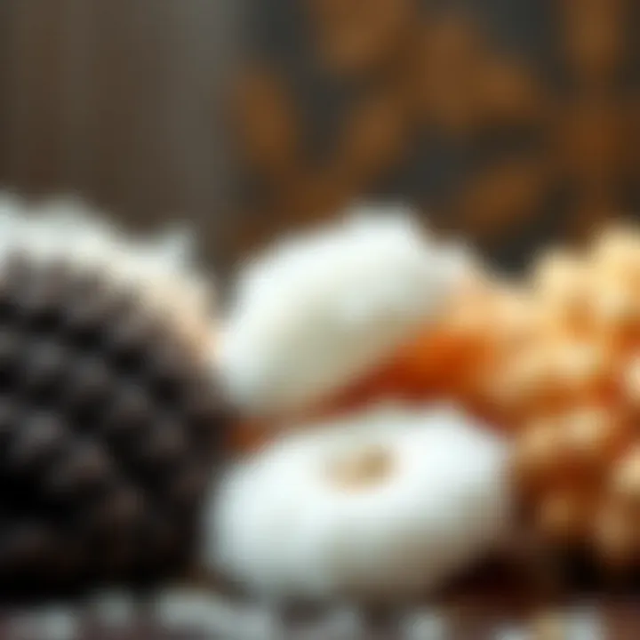 The Elegance of Textures in Powder Puffs Elegant display of a one size powder puff with various textures