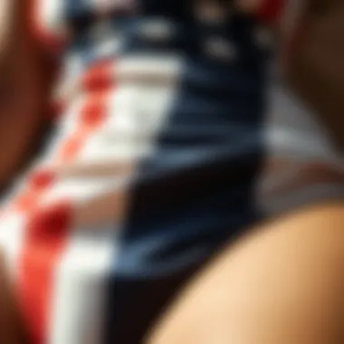 Close-up of fabric textures used in swimsuits