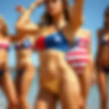 Diverse women showcasing different flag swimsuit styles