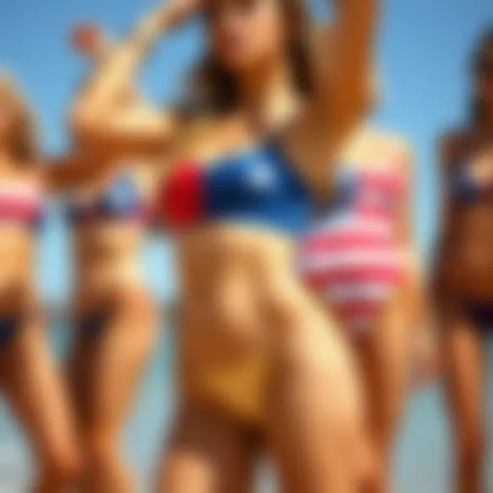 Diverse women showcasing different flag swimsuit styles