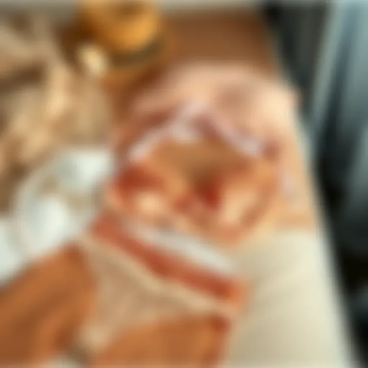 Artistic Lingerie Arrangement Stylish lingerie set arranged artistically on a surface