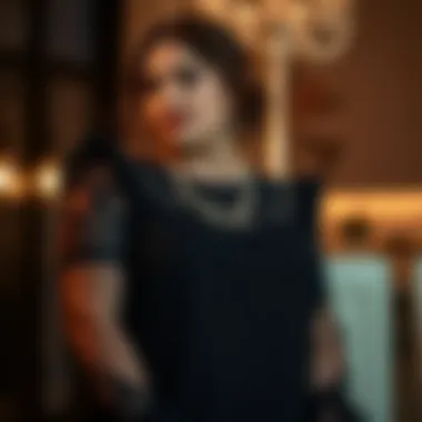 Chic plus size evening top featuring intricate lace details