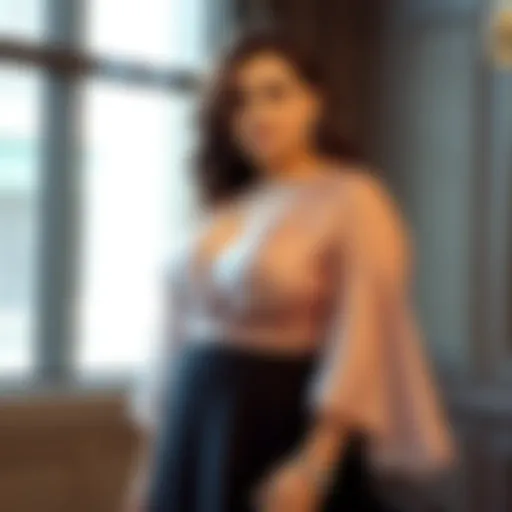 Elegant Plus Size Evening Top with Flowing Sleeves Elegant plus size evening top with flowing sleeves