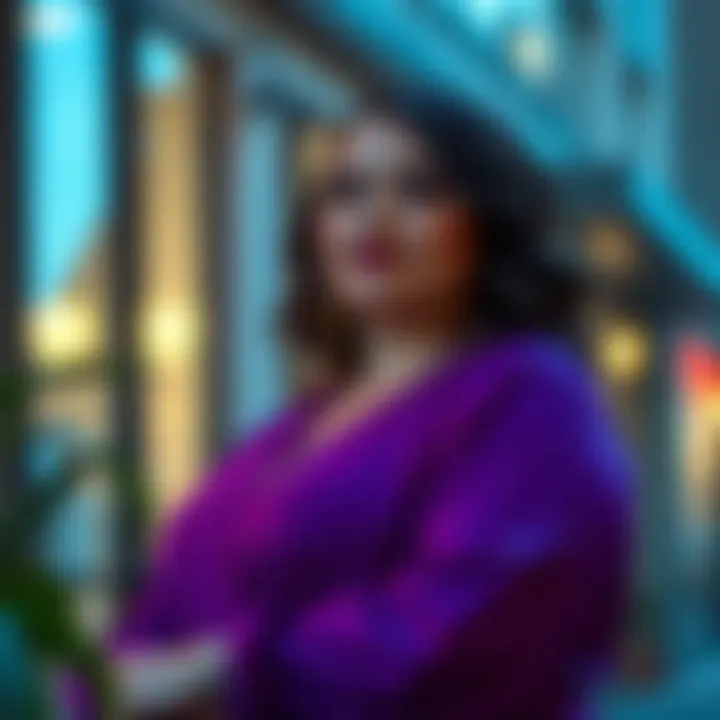 Vibrant plus size evening top in bold colors and comfortable fit