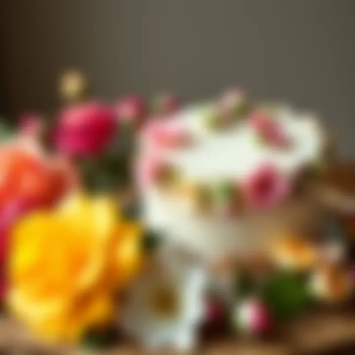 Stylish display of various artificial flower types for cake decoration