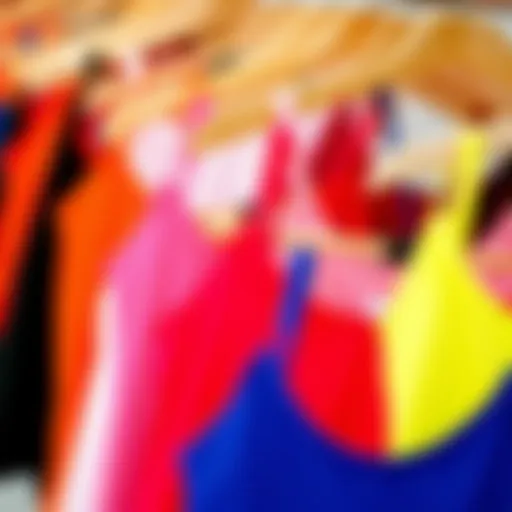 A stylish collection of thin strap tank tops in various colors