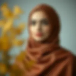 Elegant hijab draped in luxurious fabric