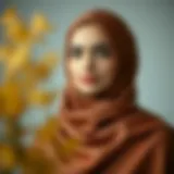 Elegant Hijab in Luxurious Fabric Elegant hijab draped in luxurious fabric