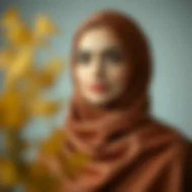 Elegant Hijab in Luxurious Fabric Elegant hijab draped in luxurious fabric