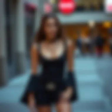 Trendy outfit featuring a flare sleeve bodysuit styled with accessories