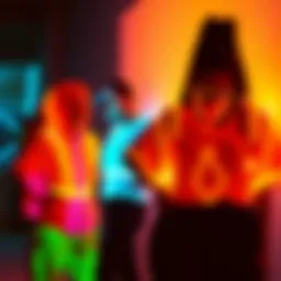 Vibrant glow party clothing collection