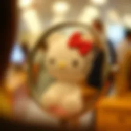 Close-up of a beautifully designed Hello Kitty mirror showcasing its intricate details.