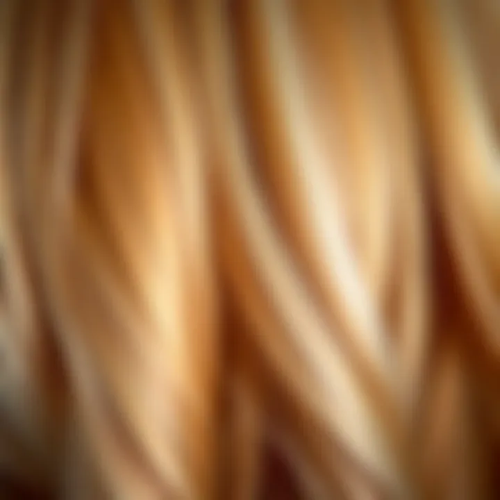 Detailing the Beautiful Gradient of Honey Blonde Ombre Close-up of honey blonde ombre wig showing color gradient