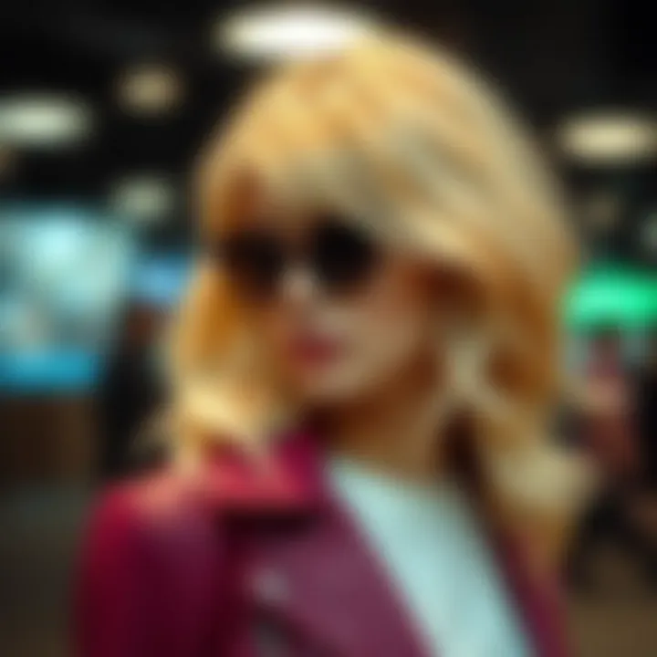 Fashion Statement with Honey Blonde Ombre Wig Fashionable individual wearing a honey blonde ombre wig