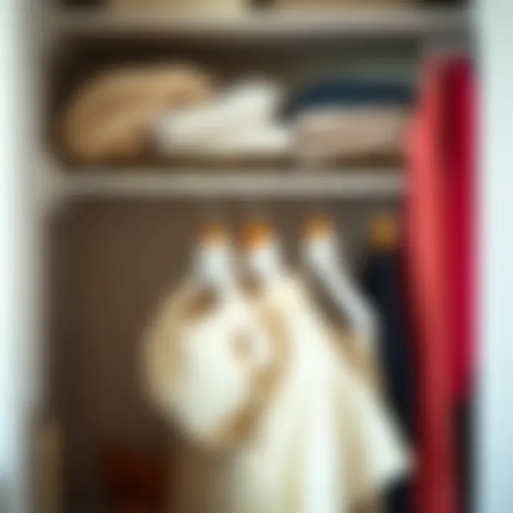 Maximizing Space with Clip Hangers Space-saving laundry clip hangers arranged in a compact space