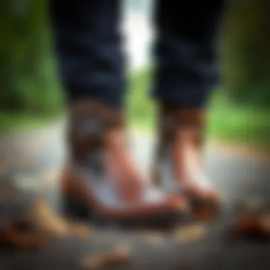 Stylish cowboy boots showcasing side zipper design