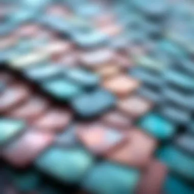 Detailed close-up of intricate mermaid tail scales showcasing texture and color variations