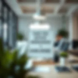 Motivational desk sign in a bright office setting