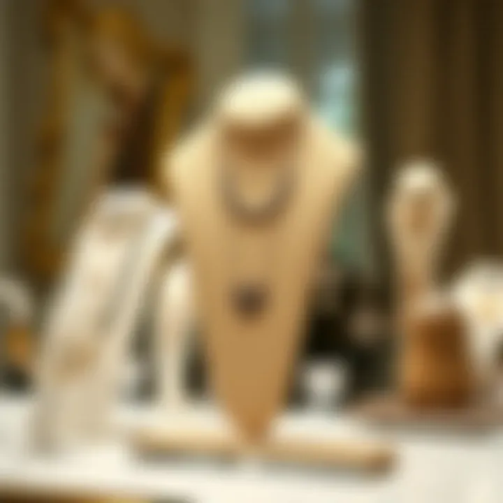 Elegance in Jewelry Display Elegant necklace display stand showcasing a variety of necklaces