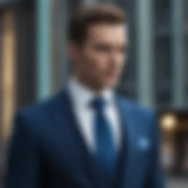 Peacock Blue Tie with Tailored Suit An elegant outfit showcasing a peacock blue tie paired with a tailored suit