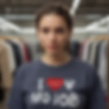 An artistic representation of the statement conveyed by the 'I Love My Job' shirt, emphasizing self-expression.