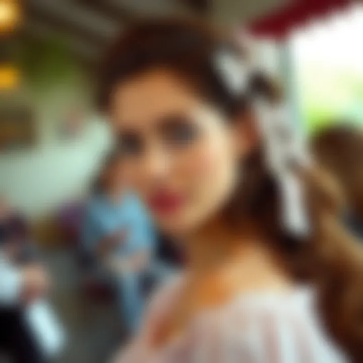 Historical Trends in Sequin Hair Bows Historical representation of fashion trends featuring sequin hair bows