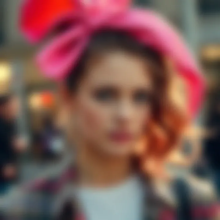 Vibrant Sequin Hair Bow Enhancing Style Stylish outfit accessorized with a vibrant sequin hair bow