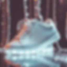 Luxurious silver glitter sneakers showcased against a shimmering backdrop