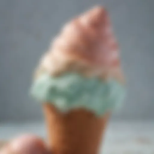 Close-up of a squishy ice cream cone showcasing its texture