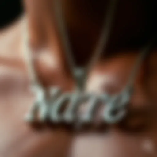 Intricate Design of Custom Name Necklace Artistic representation of a custom name necklace showcasing intricate design details