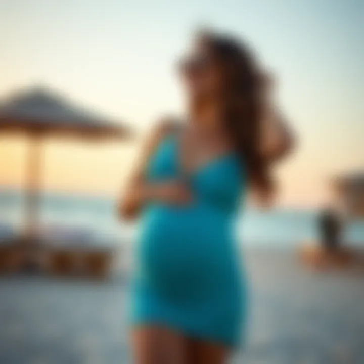 Stylish beach outing with maternity swimwear