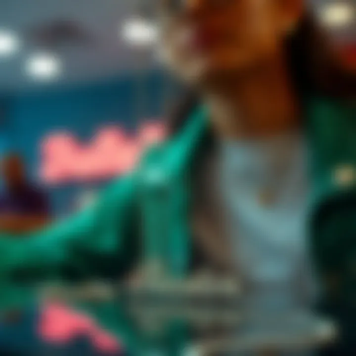 Stylish presentation of personalized name necklaces in a fashionable setting