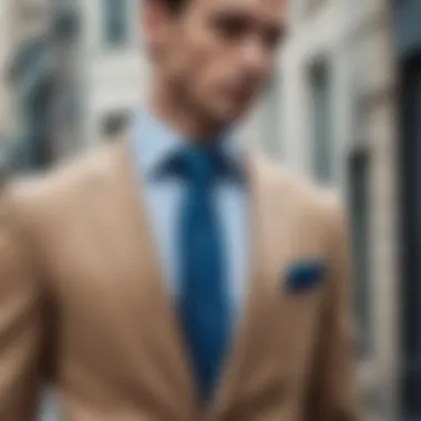 Modern Fashion Ensemble with Peacock Blue Tie A stylish ensemble featuring a peacock blue tie in a modern setting
