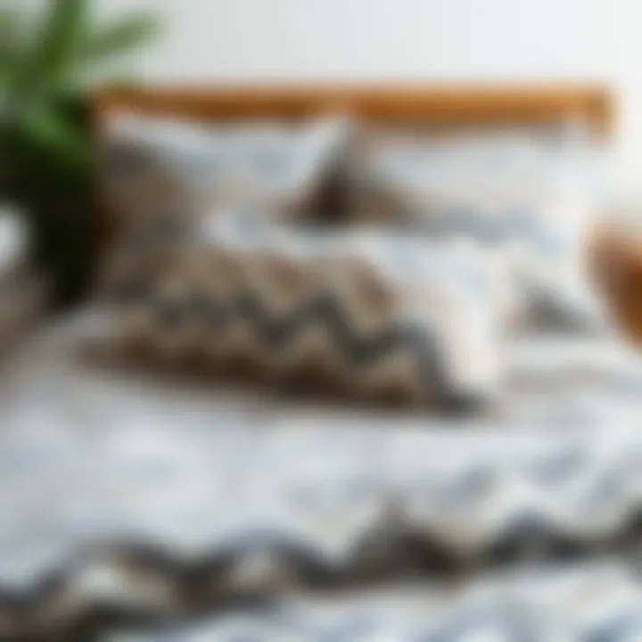 Sustainable bedding options featuring chevron patterns