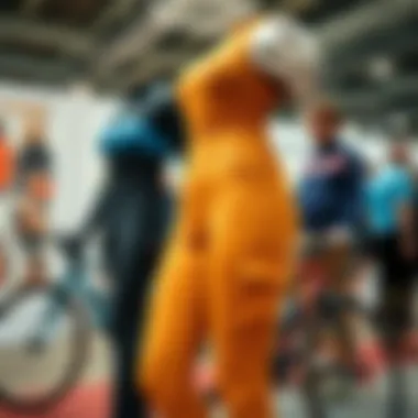 Sustainable cycling apparel on display at a fashion event