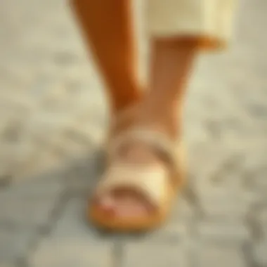 An eco-friendly fashion showcase featuring sustainable Y2K sandals.