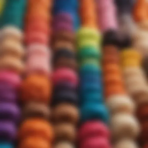 Close-up of vibrant synthetic fiber wig showcasing texture and color variations