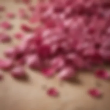 Sustainable packaging of dry rose petals for self-care