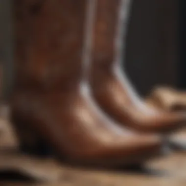 An array of materials used in crafting pointed cowboy boots