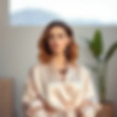 Chic Styling with Satin Robes A chic styling of satin robe paired with accessories