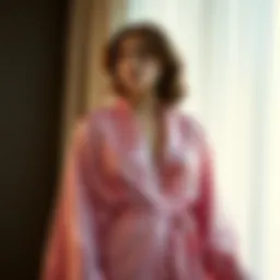 Luxurious satin robe draping elegantly