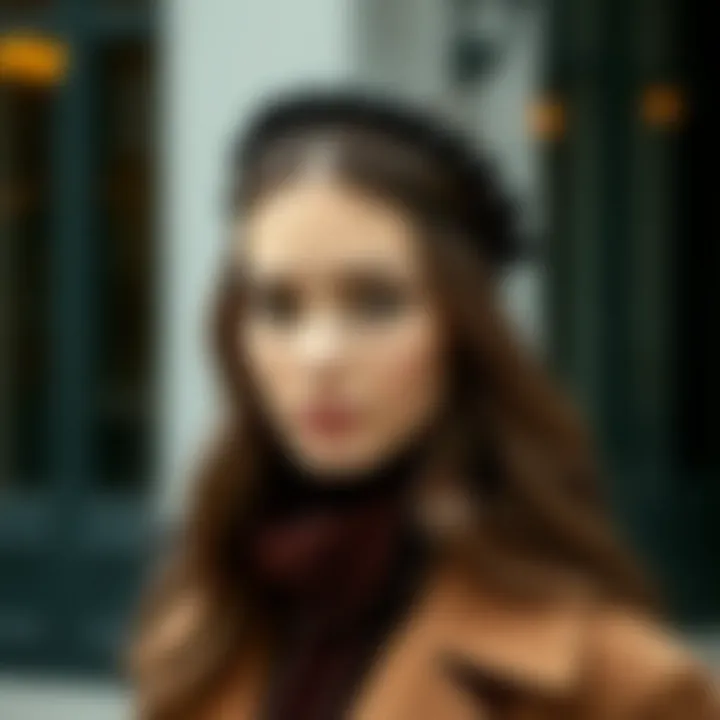 Contemporary styling of black beaded headbands in modern outfits
