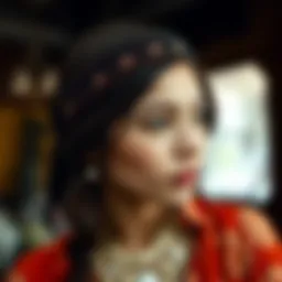 Elegant black beaded headband showcasing intricate craftsmanship