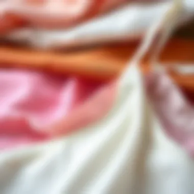 Fabric swatches showcasing different materials used in vintage cami tops