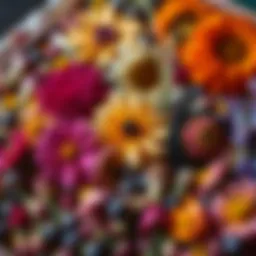 Selection of vibrant dried flowers for soap crafting